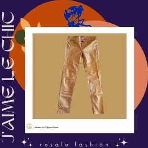 Gold Leopard Printed Lilac Jeans - New with Tags